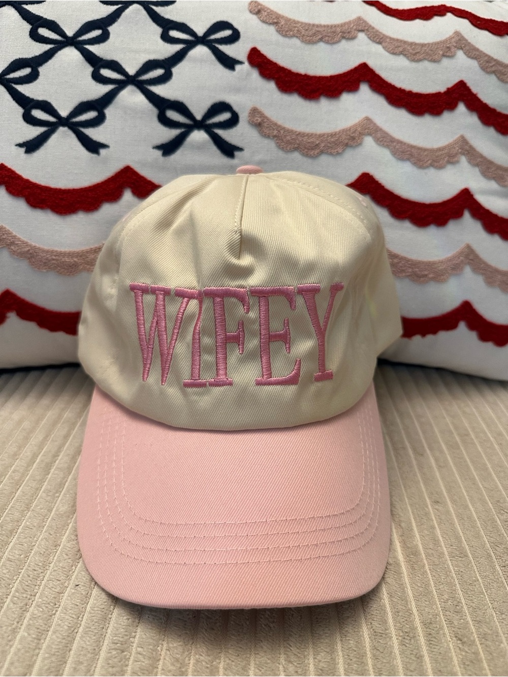 NEW Wifey Embroidered Two-Tone Baseball Cap